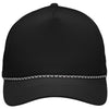 Sportsman Black Five-Panel Rope Heritage Fit Cap