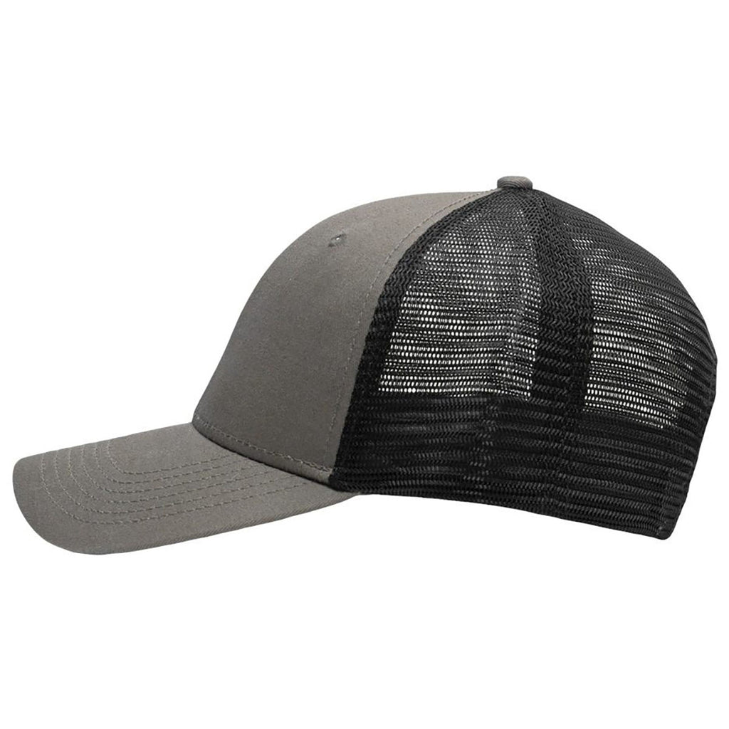 Sportsman Chino Grey/Black Lo-Pro Mesh Back Trucker Fit Cap