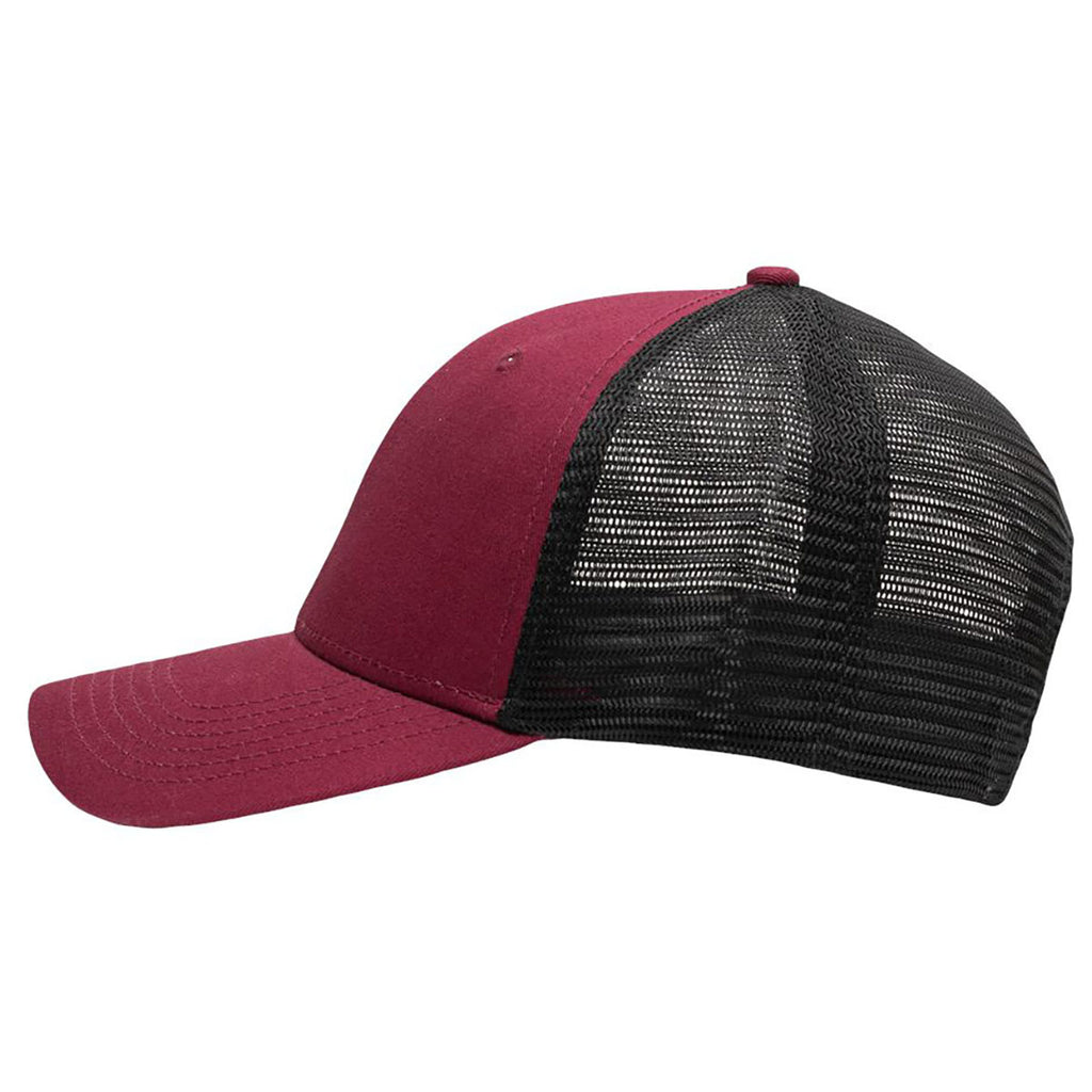Sportsman Chino Maroon/Black Lo-Pro Mesh Back Trucker Fit Cap