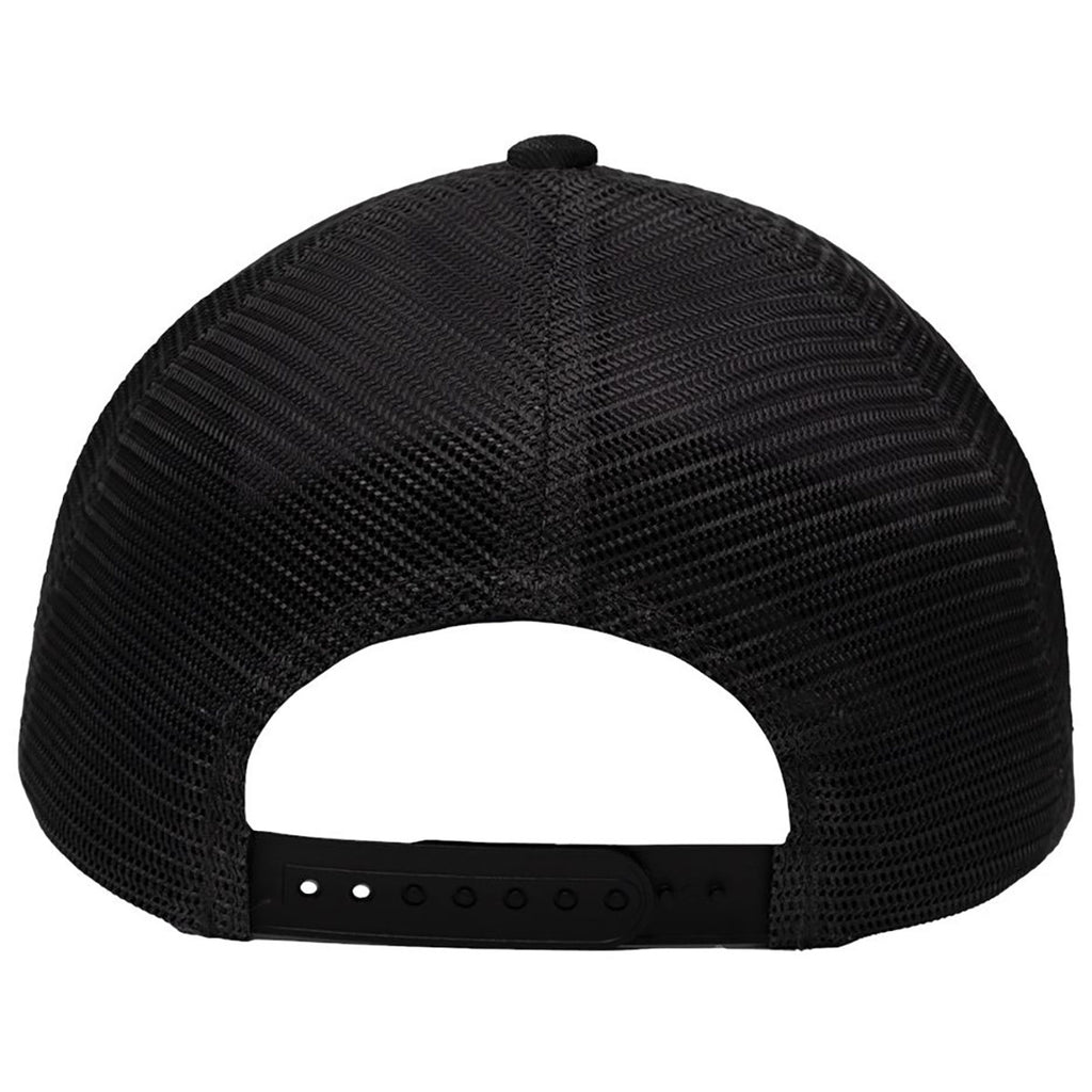 Sportsman Old Wash Black/Black Modern Five-Panel Trucker Fit Cap