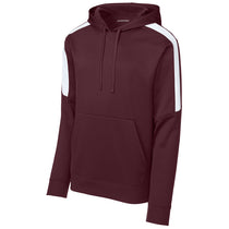 Sport-Tek Men's Maroon/ White Sport-Wick Fleece United Pullover Hoodie