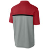 Sport-Tek Men's Deep Red/Grey Concrete Heather/Black UV Micropique Colorblock Polo