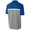 Sport-Tek Men's True Royal/Grey Concrete Heather/White UV Micropique Colorblock Polo