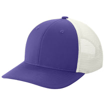 Sport-Tek Purple/ White Club Trucker Cap