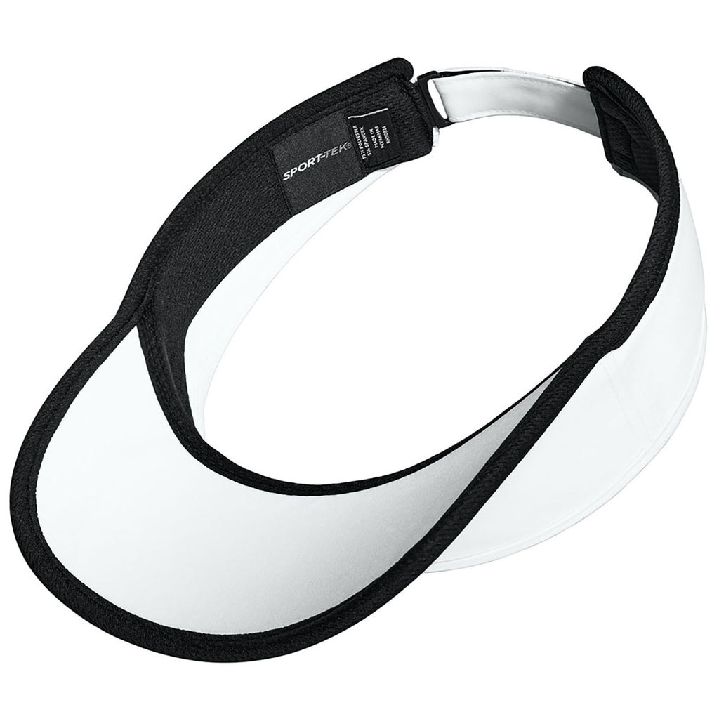 Sport-Tek White/Black Repeat Visor