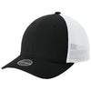 Sport-Tek Black/White Stretch-Tek Mesh Back Cap
