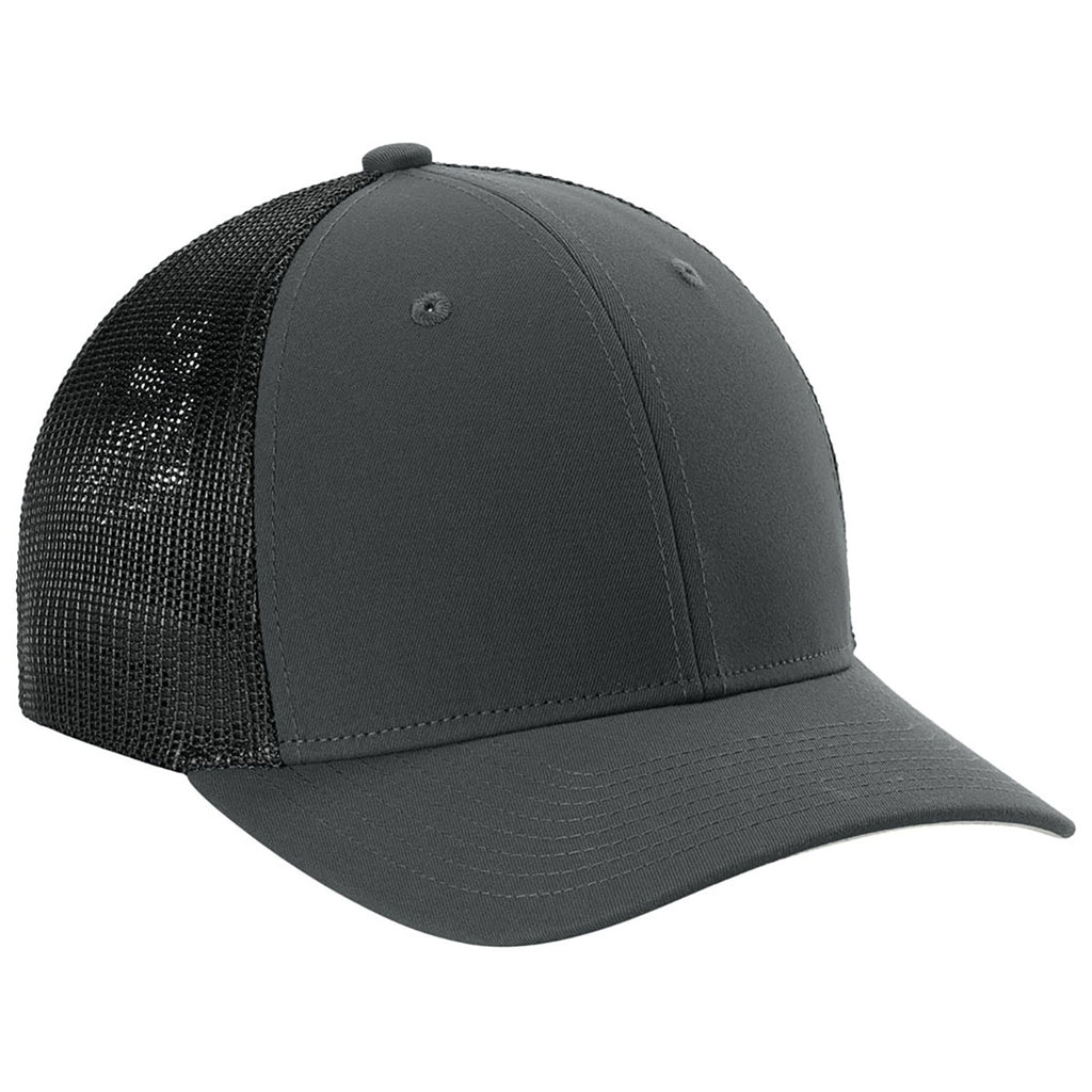 Sport-Tek Iron Grey/Black Stretch-Tek Mesh Back Cap