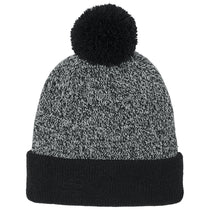 Sport-Tek Black/Silver Halftime Heather Pom Beanie