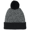 Sport-Tek Black/Silver Halftime Heather Pom Beanie