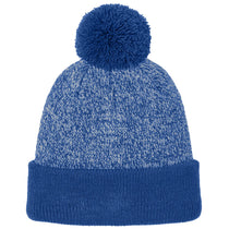 Sport-Tek True Royal/Silver Halftime Heather Pom Beanie