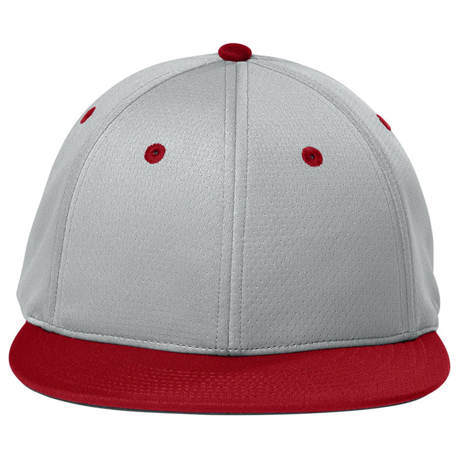 Sport-Tek Silver/Deep Red/Silver Impact Mesh Stretch-Tek Cap