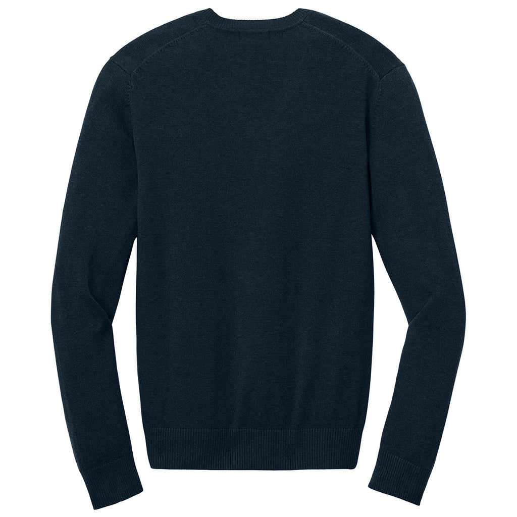 Port Authority Men's River Blue Navy Easy Care V-Neck Sweater