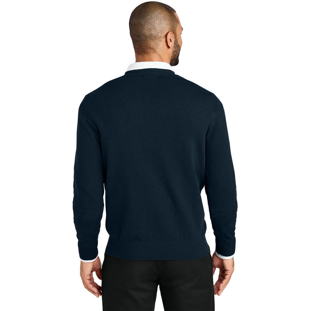 Port Authority Men's River Blue Navy Easy Care V-Neck Sweater