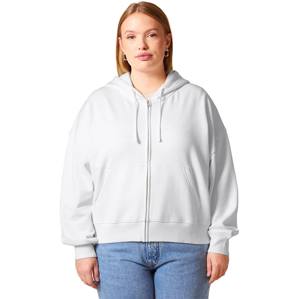 Stanley/Stella Women's White Stella Ida Full-Zip Hooded Sweatshirt