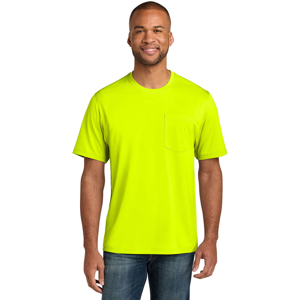 CornerStone Men's Safety Yellow Tall Workwear Pro Short Sleeve Pocket Tee