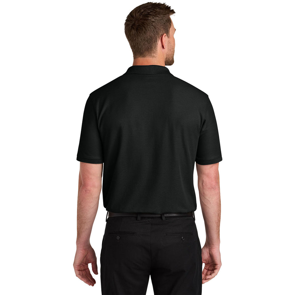 Port Authority Men's Deep Black Tall Wearever Signature Pique Pocket Polo
