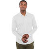 Elevate Men's White TATRA Eco Knit Long Sleeve Button Up Shirt