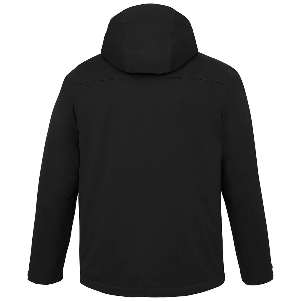 Elevate Men's Black Lena Eco Water Repellent Insulated Jacket With Hoodie