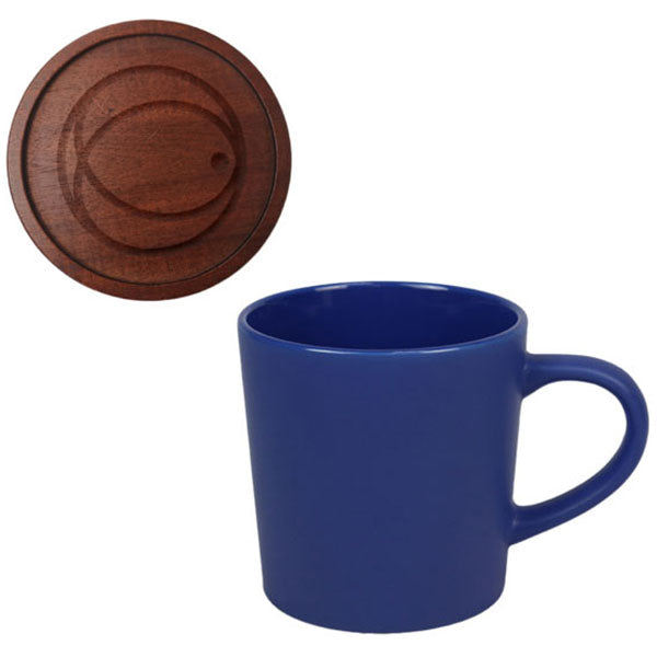SnugZ Blue Little Rock 16oz Ceramic with Wood Lid
