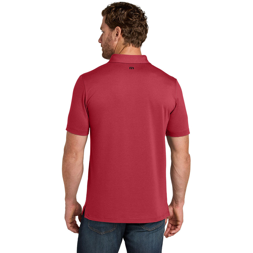 TravisMathew Men's Scooter Red Glenview Solid Polo