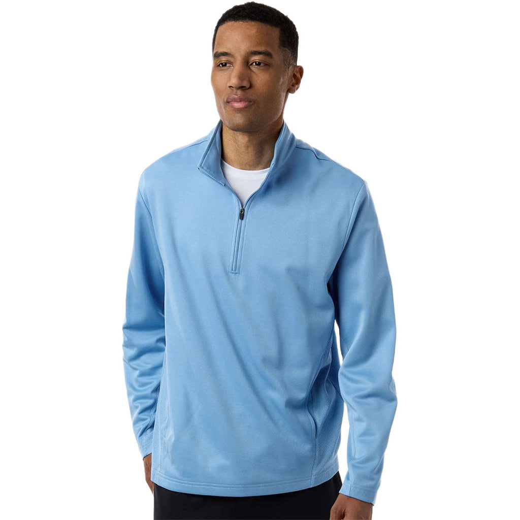 Team 365 Unisex Sport Light Blue Squad Cadet Quarter-Zip Tech Fleece Pullover
