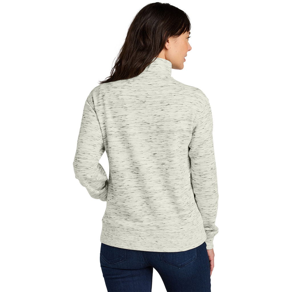 tentree Women's Hi Rise Grey Space Dye Space Dye Fleece 1/4-Zip