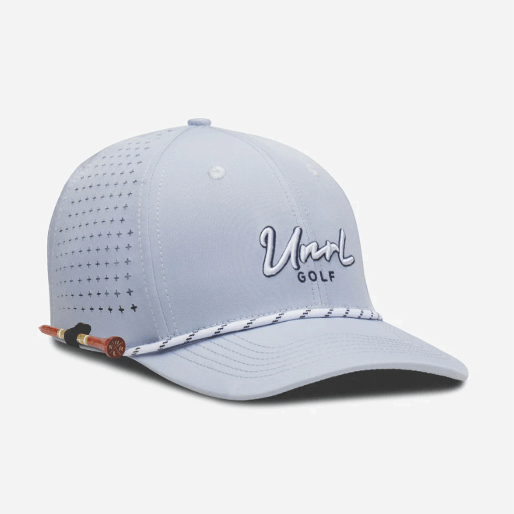 UNRL Powder Blue Golf Rope Script Mid-Pro Snapback