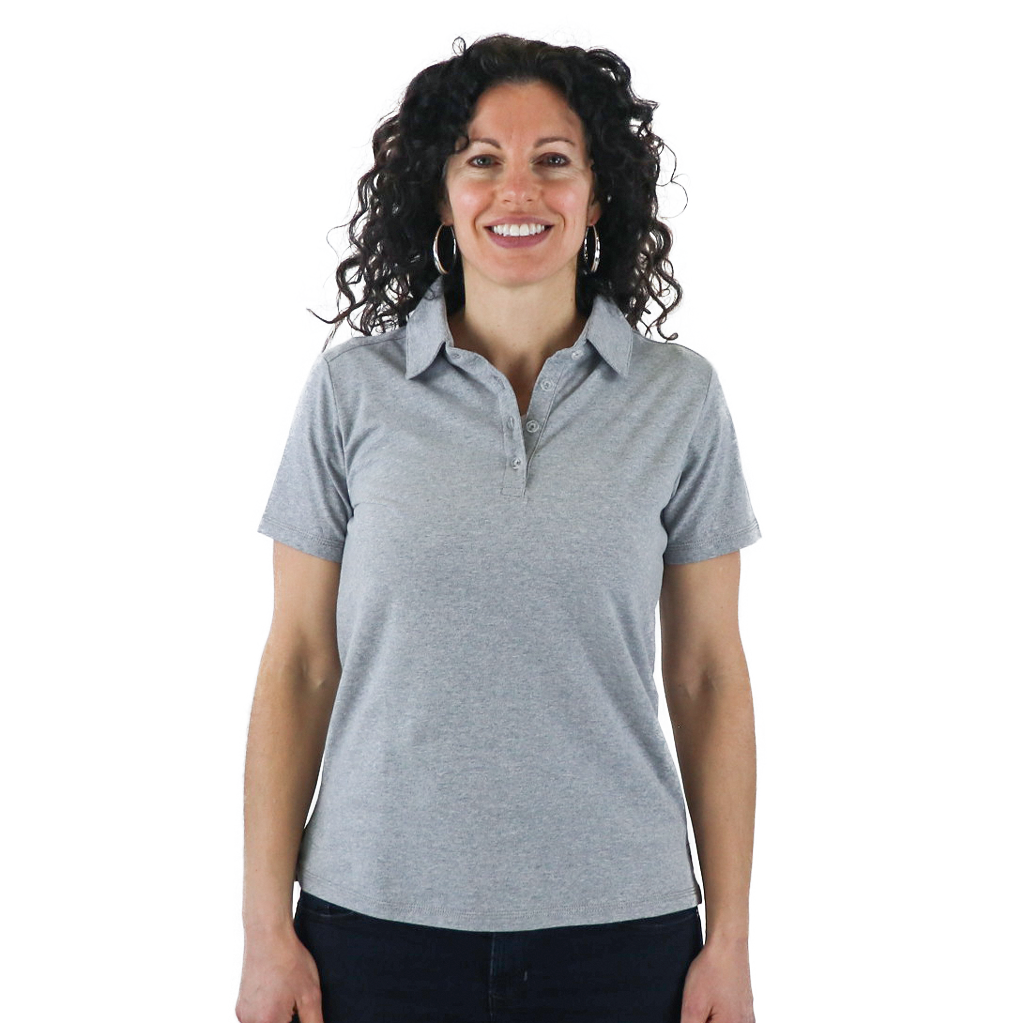 48-Hour Zusa Women's Light Grey Heather Peachy Polo