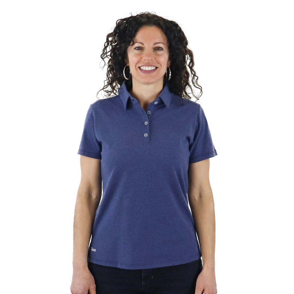 Zusa Women's True Navy Heather Peachy Polo