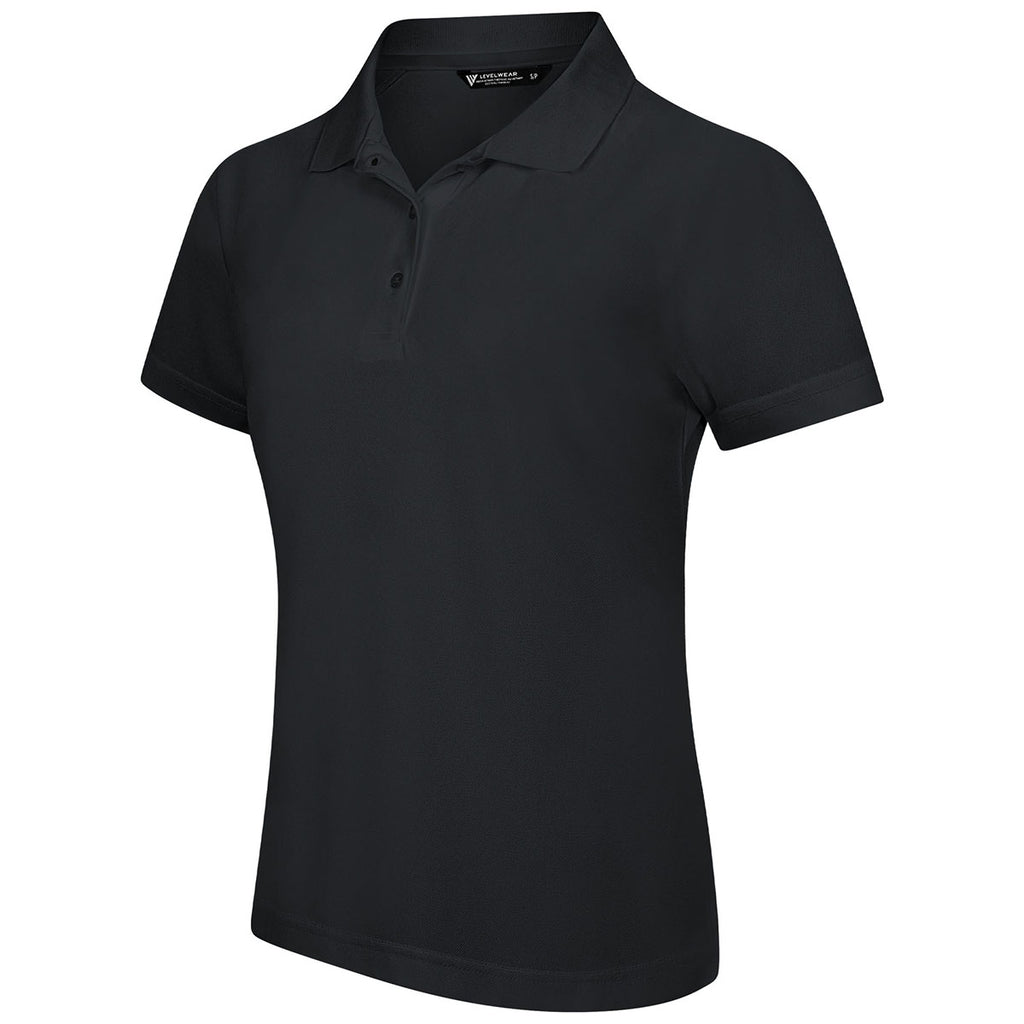 Levelwear Women's Black Balance Polo