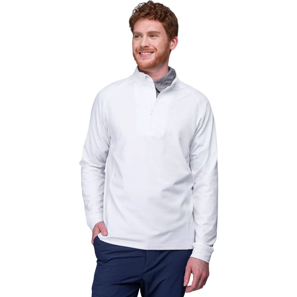 Levelwear Men's White Calibre Recycled Quarter Zip