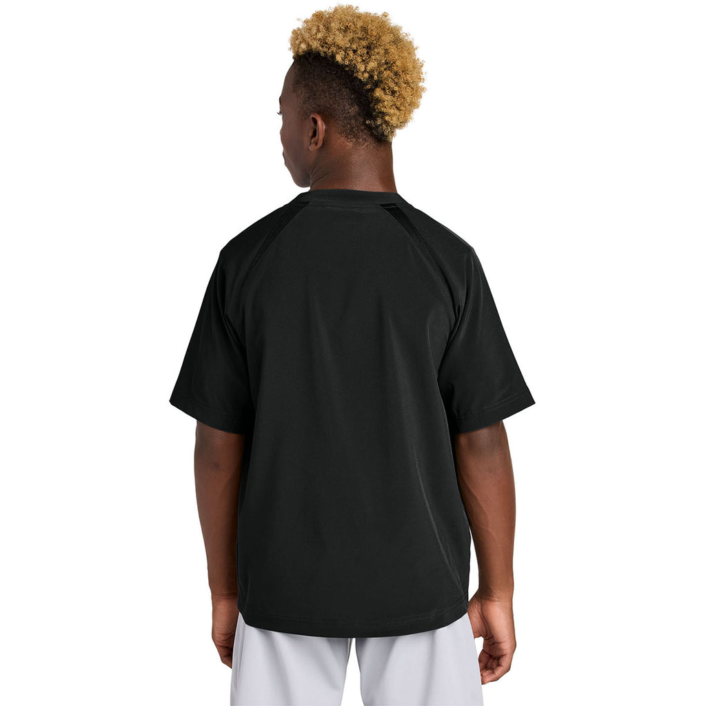 Sport-Tek Youth Black Repeat 1/2-Zip Short Sleeve Jacket