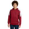 Sport-Tek Youth Deep Red/ White Sport-Wick Fleece United Pullover Hoodie