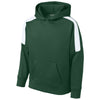 Sport-Tek Youth Forest Green/ White Sport-Wick Fleece United Pullover Hoodie