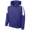 Sport-Tek Youth Purple/ White Sport-Wick Fleece United Pullover Hoodie