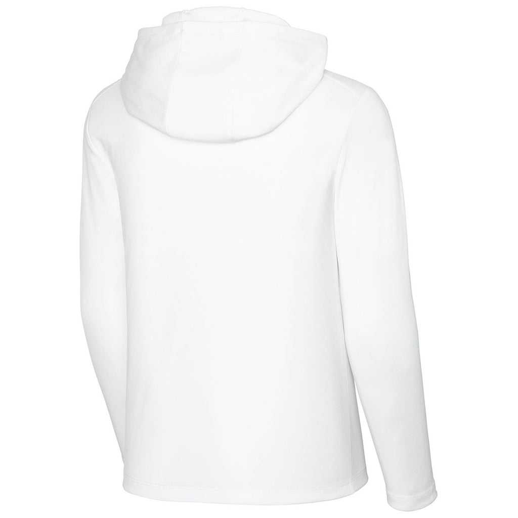 Sport-Tek Youth White Posi-UV Pro Long Sleeve Hoodie