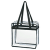 Hit Clear with Black Trim EVA Tote Bag with Zipper