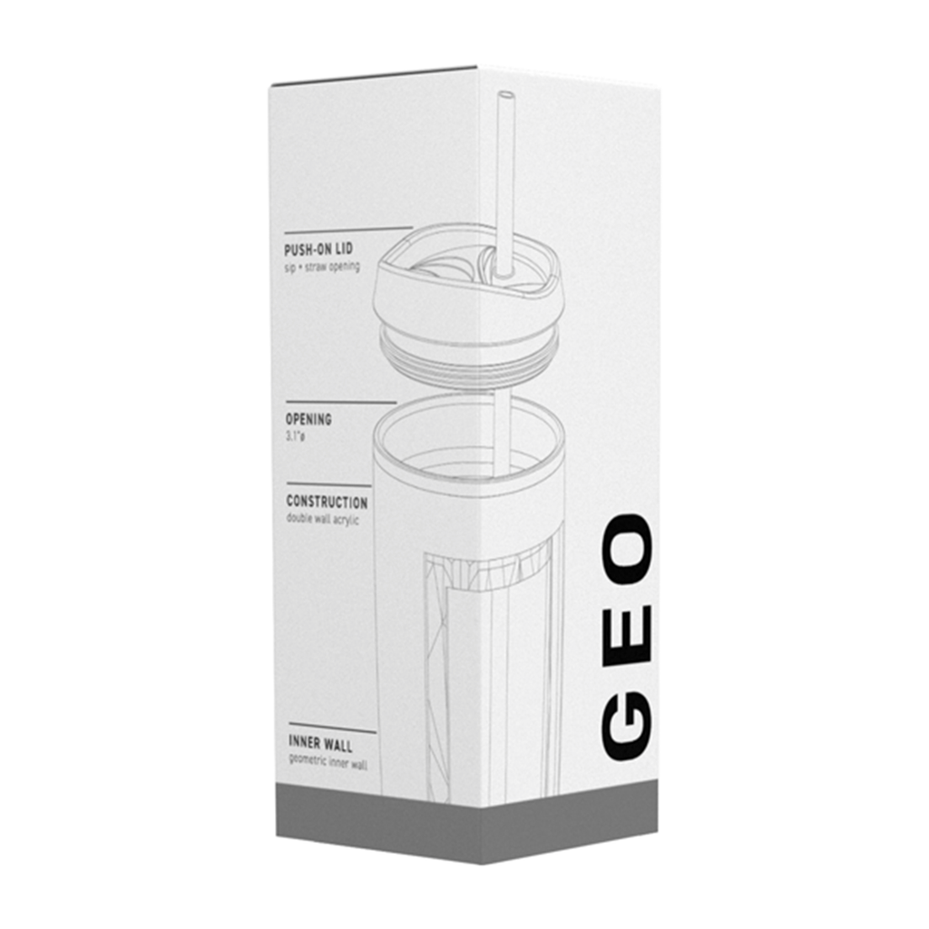 ETS Clear Geo Acrylic Tumbler 16 oz