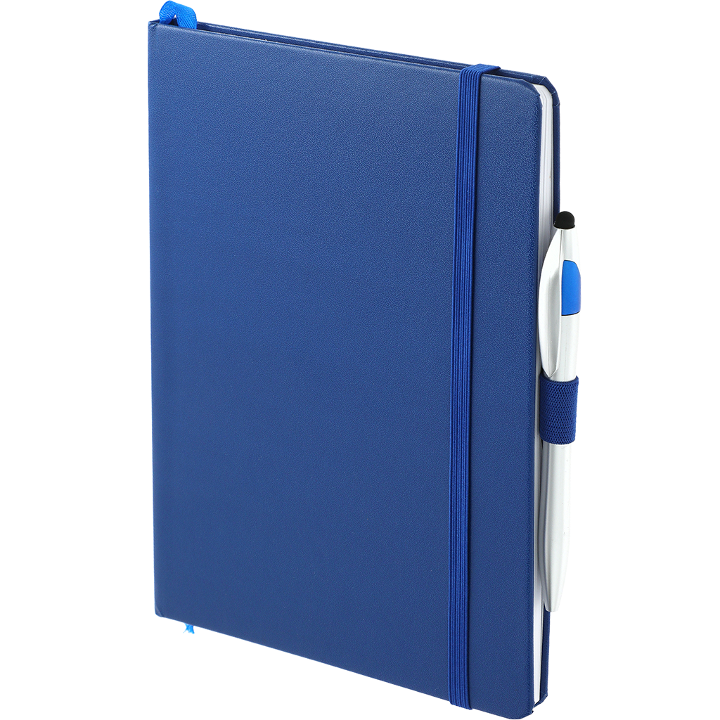 Bullet Blue 6'' x 8.5'' FSC Mix Crown Journal with Pen-Stylus