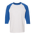 Gildan Men's White/Royal Heavy Cotton Raglan Three-Quarter Sleeve T-Shirt