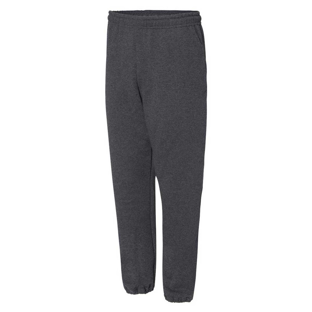 Russell Athletic Men's Black Heather Dri Power Closed Bottom Sweatpants with Pockets