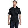 Hanes Men's Black 5.2 oz. 50/50 EcoSmart Jersey Knit Polo