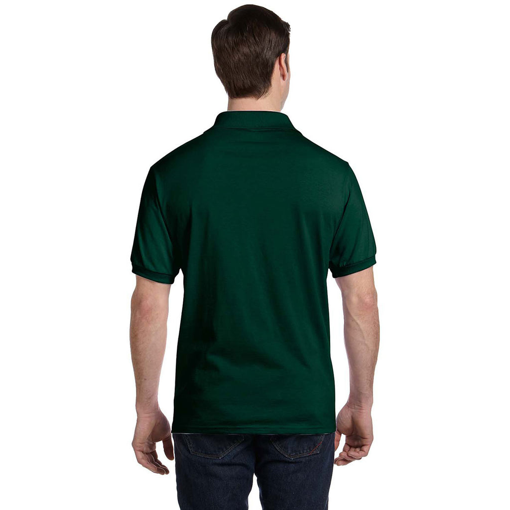 Hanes Men's Deep Forest 5.2 oz. 50/50 EcoSmart Jersey Pocket Polo