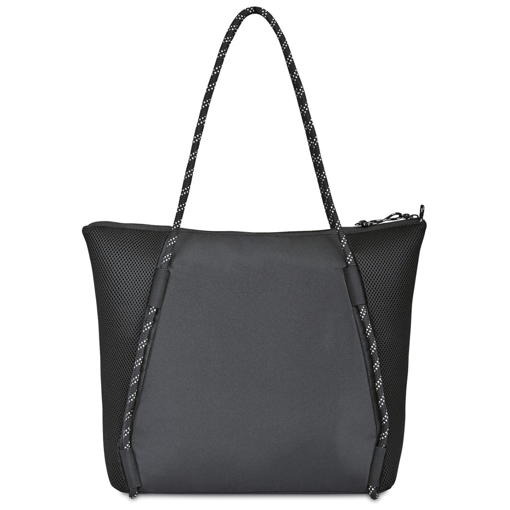 Gemline Black Revive Mesh Zippered Tote