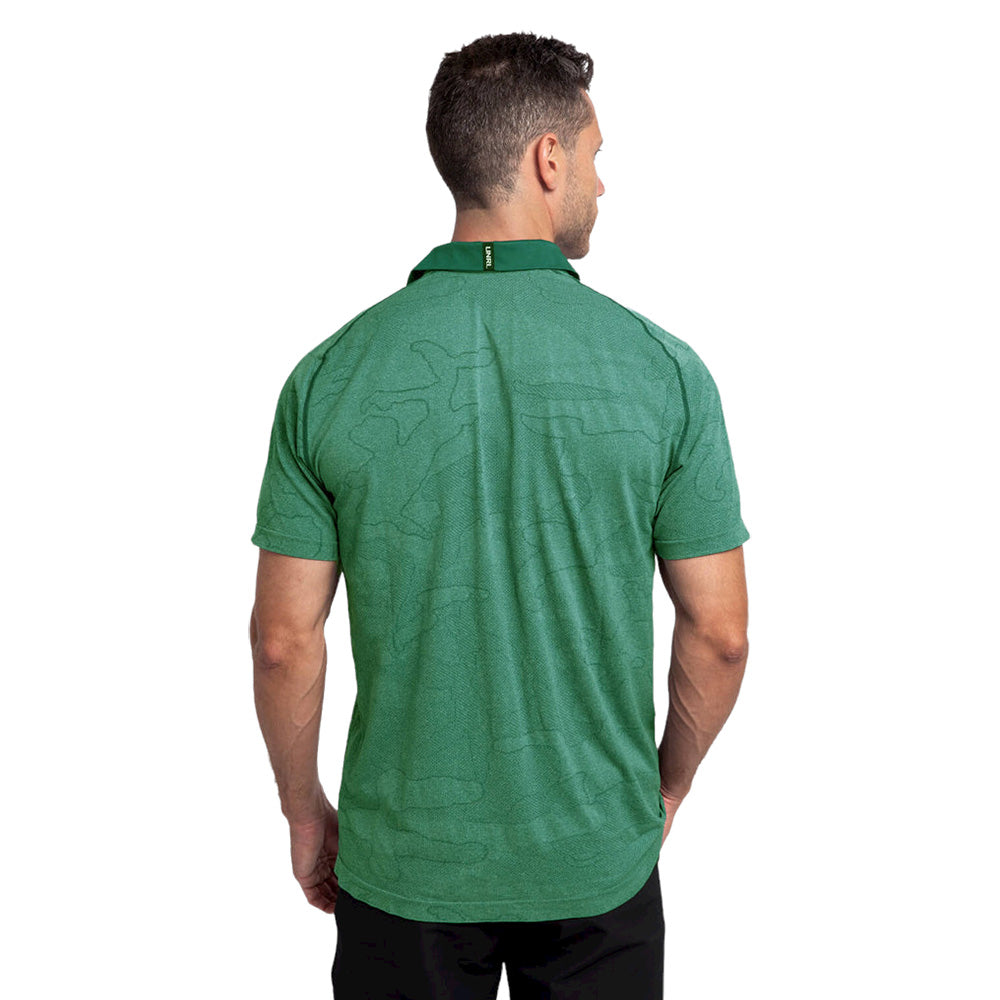 UNRL Men's Tourney Green Camo Knit Polo