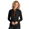 Antigua Women's Black/Mango Tempo Quarter Zip