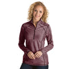 Antigua Women's Maroon/Heather Tempo Fine Stripe Quarter Zip