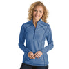 Antigua Women's Dark Royal Heather Tempo Fine Stripe Quarter Zip