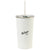 Gemline White Arlo Classics Stainless Steel Tumbler with Straw - 20 Oz.