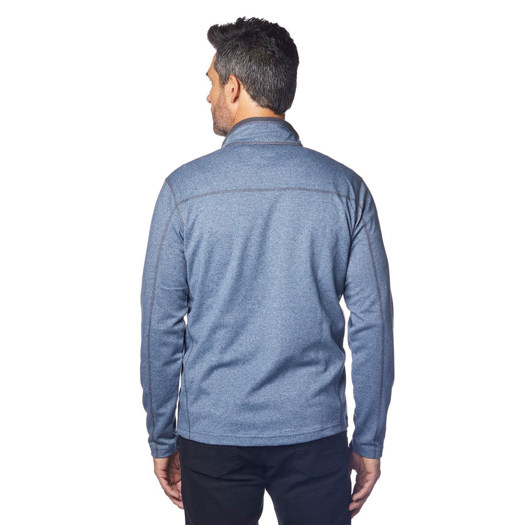 Landway Men's Heather Navy Basecamp Heather Quarter Zip Pullover